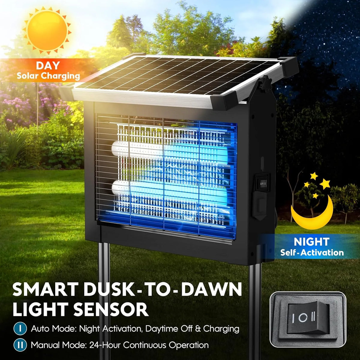 Solar-Guard 4500V Pro Waterproof Outdoor Mosquito & Bug Zapper